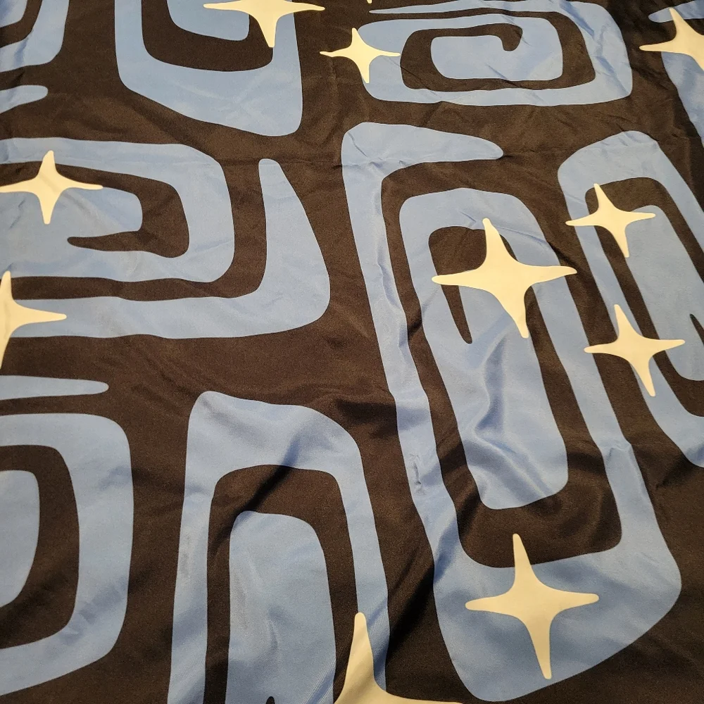 NWOT Mid Century Modern Cosmic Galaxies Stars Full Shower Curtain